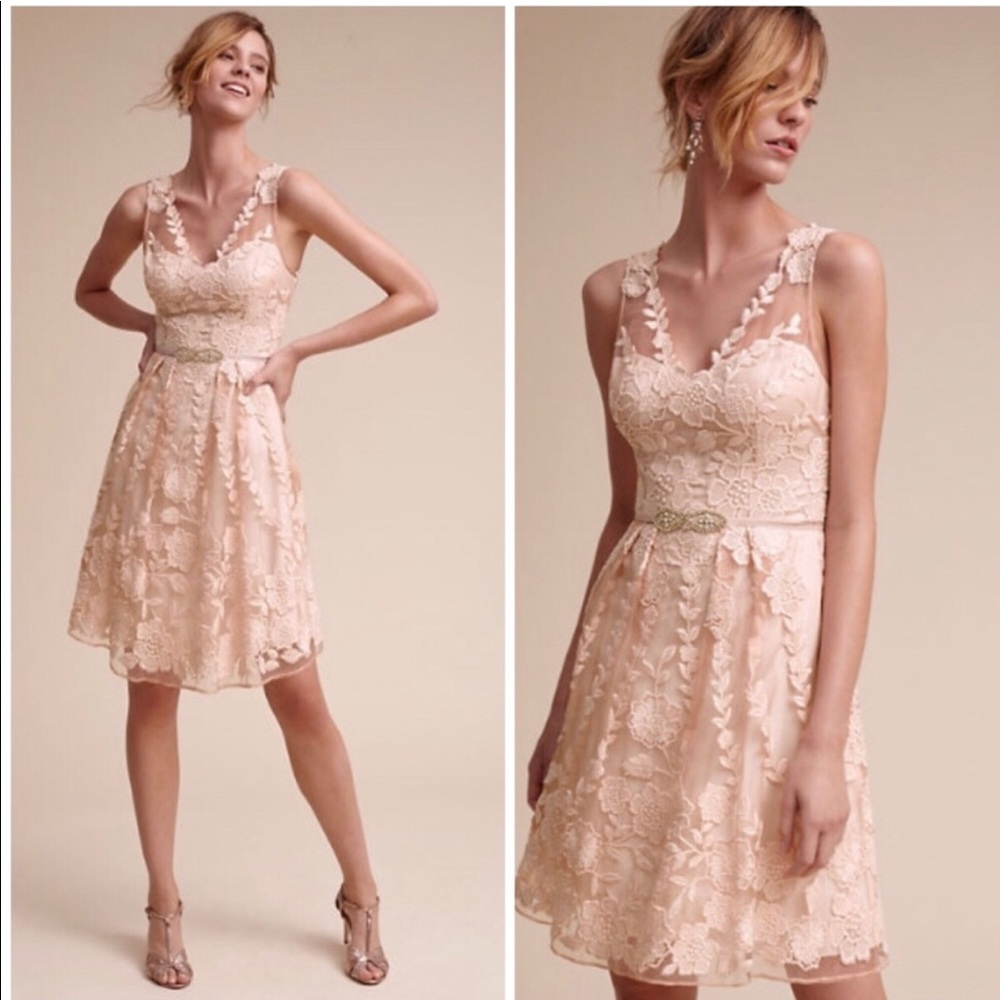 Never worn blush colored lace dress